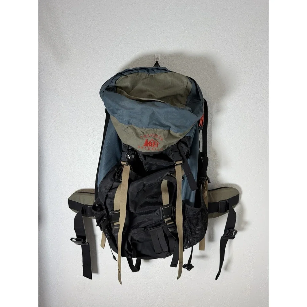 Vintage REI Traverse Valhalla Internal Frame Hiking Backpack Blue Green Large